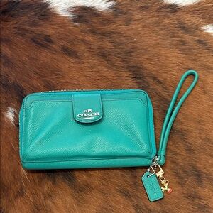 Coach Green Wristlet Wallet